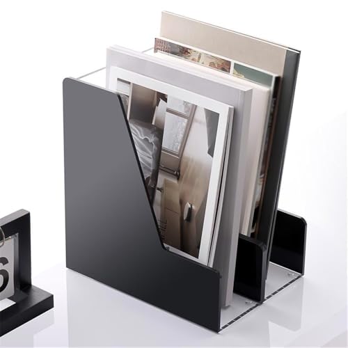 File Rack Magazine File Holder, Space-Saving Organizer for Paper Documents Letter Trays(Black)
