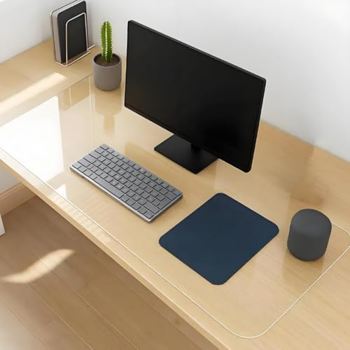 ACFBGFV Clear Desk Cover Protector 34in x 66in Desk Pad Mat Blotter on Top of Desks Transparent PVC Table Protector Rectangle Desk Mat Table Cover for Office Writing Desktop Dresser