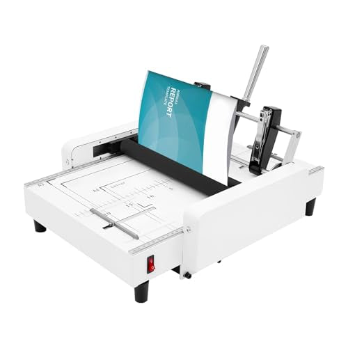 Bepritm Folding Binding Machine, 60W Booklet Maker A3 Paper Folder Stapler Machine with Staples & Binding Handle, Booklet Folder Stapler for Schools Print Stores Offices (MAX 11.7"×16.5" Paper)
