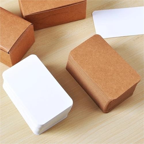 Blank Kraft Paper Business Card 1000/500/200PCS Color Kraft Paper Card Retro Double Sided Word DIY Postcard Gift Greeting Invitation Note Message(Green,1000pcs)