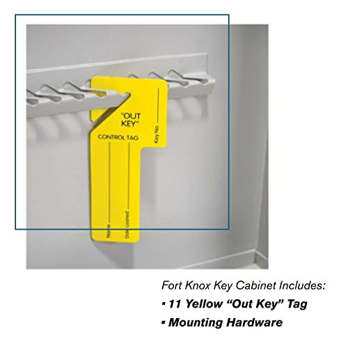 BankSupplies STEELMASTER 110 Key Cabinet Single Lock Key Box Welded Steel Scratch Resistant with Numbered Write-On Key Tags for Easy Identification 14W x 17H Inches