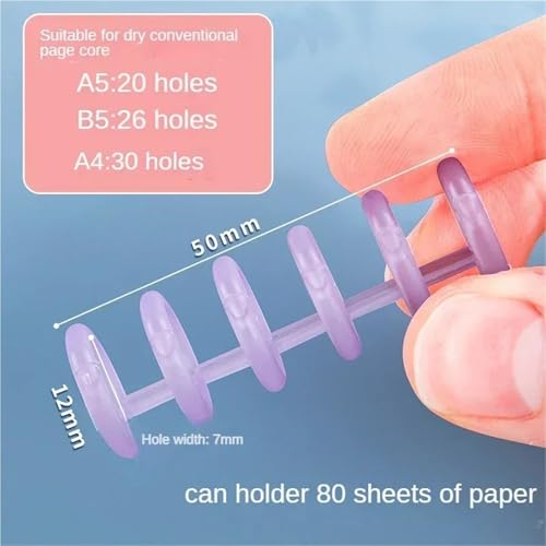 A6 Binder Rings 50PCS 6 Holes Loose-Leaf Paper Book Circles Ring Scrapbook Album Binder Spiral A4/5 Notebook Binding Clips for Notebook