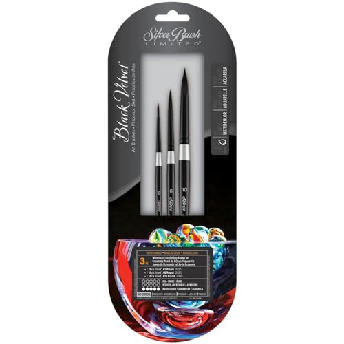 Silver Brush Limited Black Velvet Watercolor Beginning Round Set, 3pc