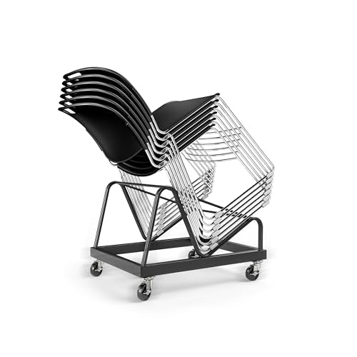 OEF Furnishings OEFCL85 Stack Chair Dolly, Heavy Duty Steel Cart (Vertical Cradle, Fits OEF850CL Series and Similar Sized Stack Chairs, 1100 lb Weight Capacity, Swivel Casters)