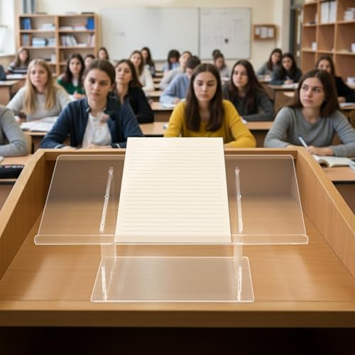Acrylic Tabletop Podium Stand, Portable Modern Podium Clear Tabletop Speaking Lectern Stand, Professional Presentation for Speech, Conference, Pulpit, School, Church, Classroom, Wedding