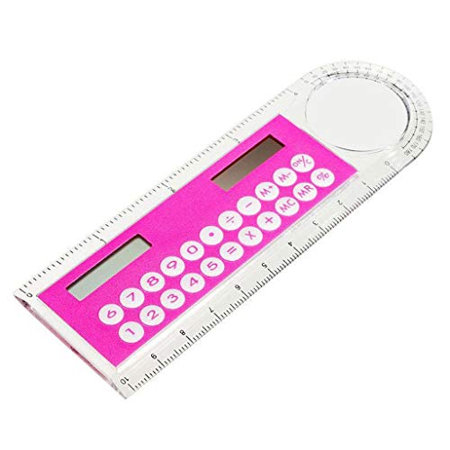 TEDILUVI 0CM Solar Transparent Ruler Calculator with Magnifier Student
