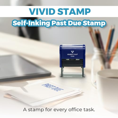 Classic Past Due Self Inking Rubber Stamp Combo with Refill (Blue Ink) - X-Large (10 Pack)