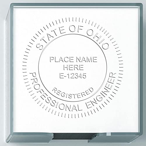 Ohio Engineer Seal Embosser, Personalized 2 in Long Reach Desk Press OH