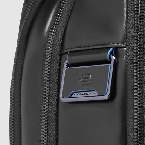 Piquadro - Blue Square Leather Travel Backpack Laptop 15.6" - Men - Black