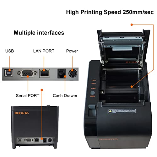 Rongta 80mm Thermal POS Receipt Printer Black