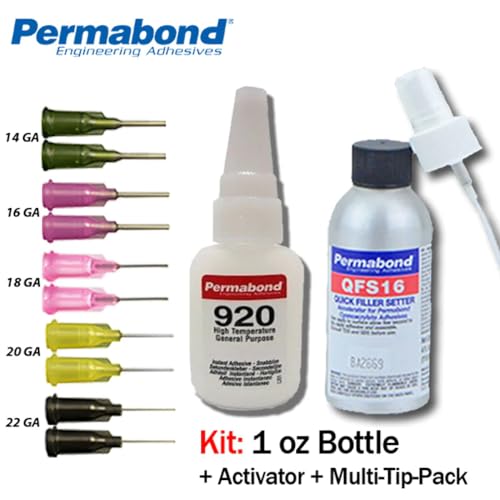 Permabond 920 (1oz Bottle) Instant Adhesive-Fast-Set, Thin Viscosity, 2-Step High-Temp Resistant