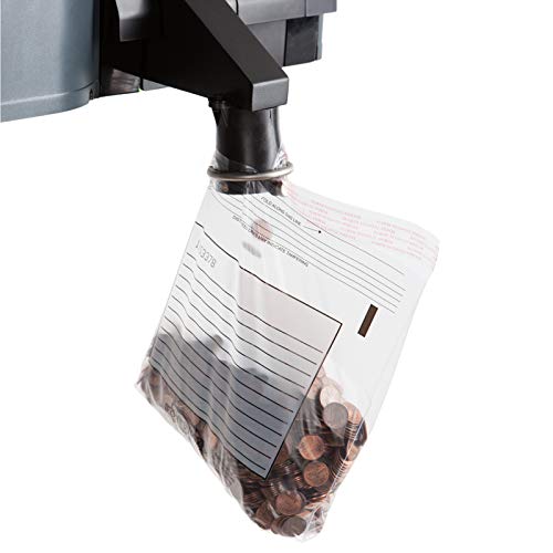 Perforated White Block Coin Bags 9.5 x 9 Inch Tamper Evident Coin Sorting Bags for Quarters 500 Per Case