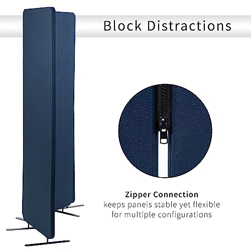 VIVO Navy Blue Freestanding 72 x 66 in Privacy Panel, PP-3-T072NB