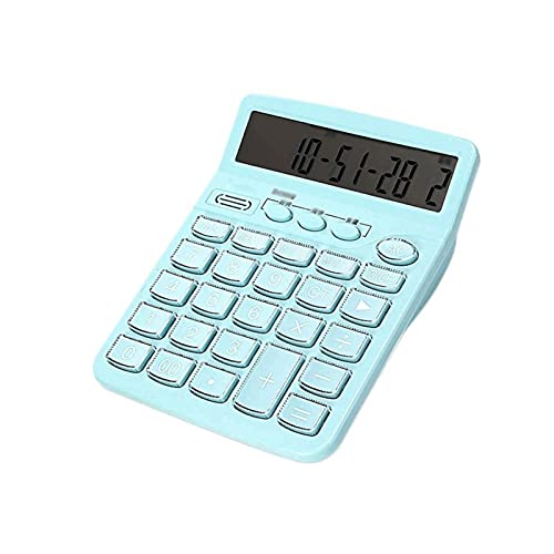 UOOD Multi-Function Calculator ，School Voice Electronic Desktop 12 Digit Large Display LCD Display Office Standard Functional Basic Big Sensitive Button (Color : Blue)