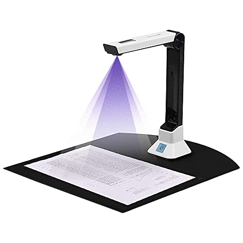 Hubceuo Document Camera for Teachers, Portable USB Document Camera Scanner with Stand 8MP HD A4 Format Cam Photo Scanner