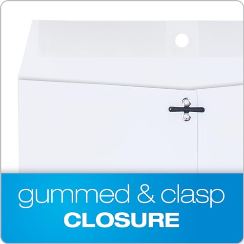 Quality Park 9 x 12 Clasp Envelopes,Deeply Gummed Flaps for Permanent Secure Seal, Great for Filing, Storing or Organizing Documents, 28 lb. White Wove, 100/Box (QUA38390)