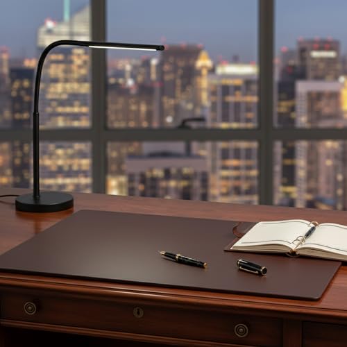 Dacasso Chocolate Brown Leatherette 34" x 20" Without Rails Desk Mat (P3433)