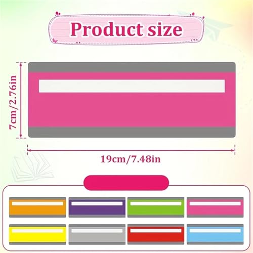 Reading Guide Strips 12-Pack Large Guided Reading Strips, Multicolor Highlight Overlays for Dyslexia & Tracking