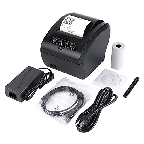 BGVGFBNJ 80MM Thermal Receipt POS Printer Black Printer with Auto Cutter Bluetooth Ethernet USB Port Support Cash Drawer ESC/POS(306S USB RS232)