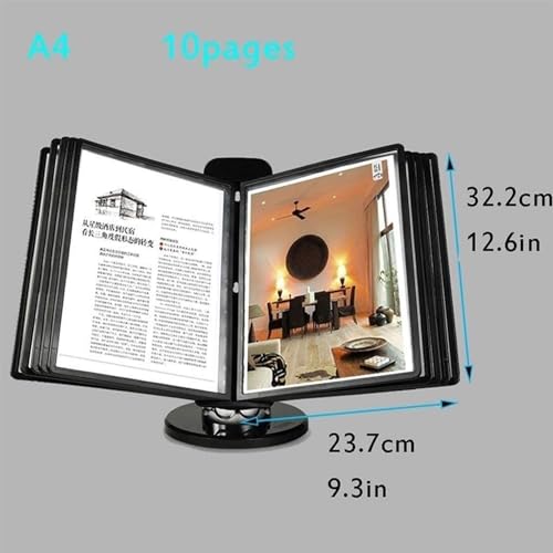 Wall file organizer,Wall Mounted File Holder, Deluxe Catalog Display Rack - Adjustable Desk Flip File Holder, 10 and 20 Page Double-Sided Panels, Wall Mount Reference Organizer Shelf, Durable Space Sa