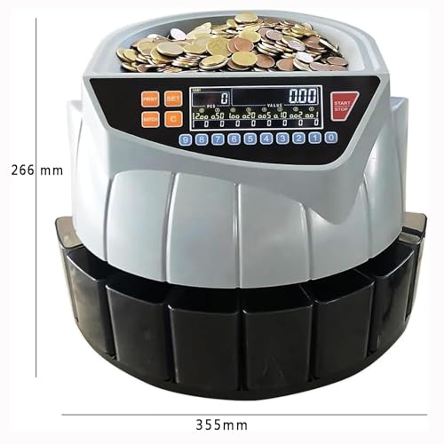 YXCUSAM Electric Coin Sorter, Coin Counter Machine, with LED Display / 8 Coin Bins,for Supermarket, Shop, Home, Business