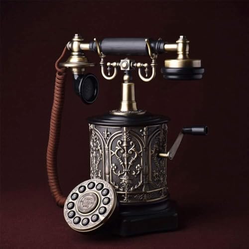 Vintage Corded Landline Phone, Antique European Retro Telephone, Classic Fixed Dial Phone for Home, Office, and Hotel Decor