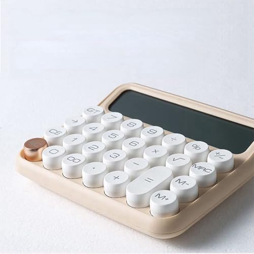 Bloepum 3X 12 Digits Mechanical Switch Calculator Large LCD Display Desktop Calculator Large Button Financial Calculator Beige