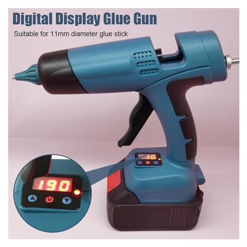 Hot Glue Gun Electric Glue Gun Adjustable Battery Digital Display Cordless Hot Melt Battery Glue Gun Home Power Tools For DIY Festival Gifts for DIY Arts, Crafts and Quick Repairs(With 1 Battery)