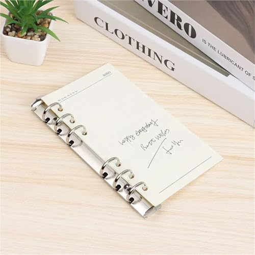 A6 Binder Rings 10pcs Metal Loose-Leaf File Folder Ring Binder Notebook Binding Hoops Clip for Notebook(A7-Silver)