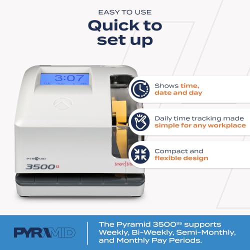 Pyramid Time Systems 3500SS Employee Punch Clock & Document Stamp