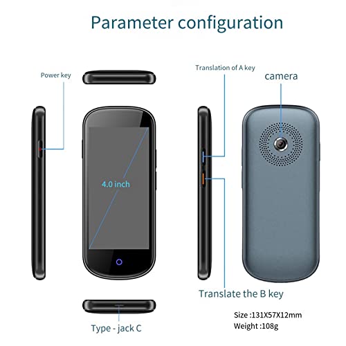 UILMLIO Portable Real Time Translation - Lightweight Portable Scanning Translator, Languages Pocket Translator, Language Translating Device, Portable Foreign Language Real Time Way