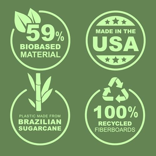Samsill Plant-Based 2 Inch Durable D-Ring, View Binder, Eco-Friendly, USDA Certified Biobased, 4 Count, Pack of 1, Boho Assortment