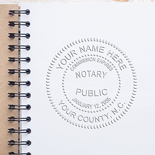 Heavy Duty North Carolina Notary Embossing Seal, Long Reach Desk Stamp NC
