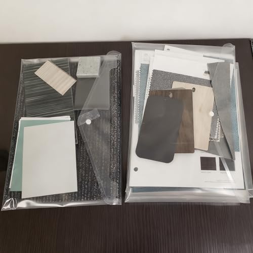 ZEONHAK 100 Pack Plastic Envelopes, 13x9 Inch Reusable Clear Polypropylene Envelope Folder with Snap Closure, A4 Size Envelope Waterproof File Folders for Home, Office Supplies