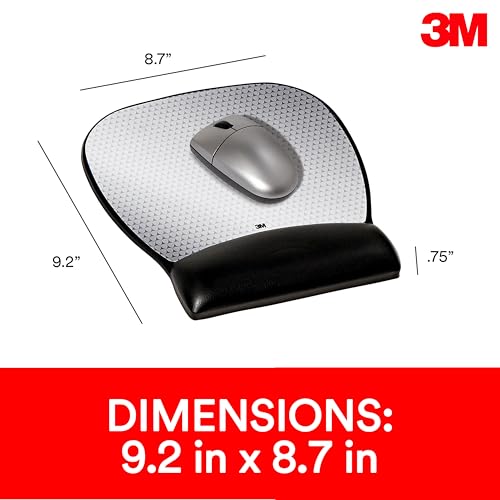 3M Precise Mouse Pad with Gel Wrist Rest, Vertex, 9.2 in x 8.7 in