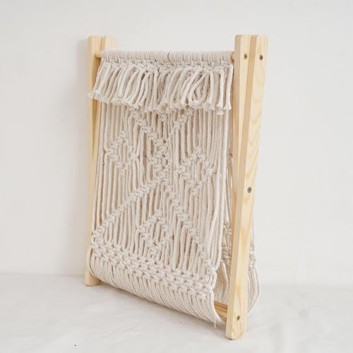 HGIYA Basket Storage Box Kitchen Macrame Book Rack,Boho Home,Standing For Books,Newspaper,Multi-Functional Standing Rack