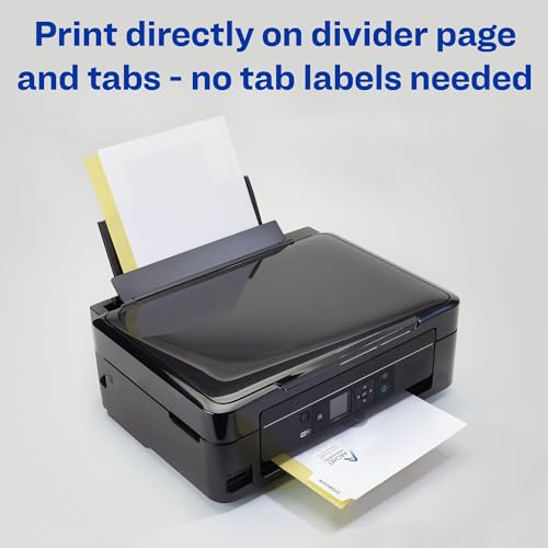 Avery Print-On Dividers, 5-Tab, White, 25 Sets