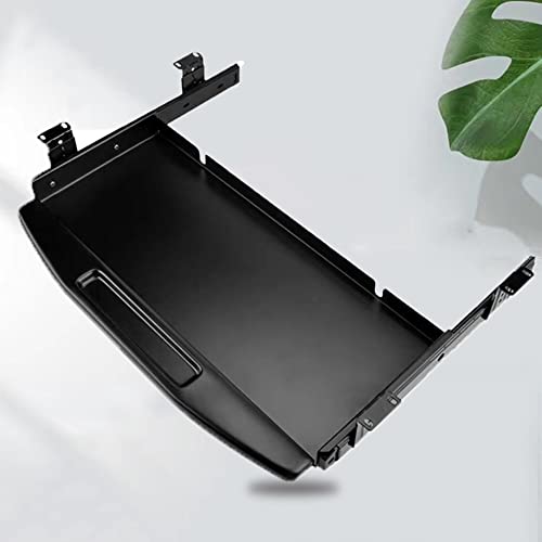 FKHFTI Large Keyboard Tray Under Desk, Slide-Out Keyboard Stand,22inch Pull Out Platform Computer Drawer,Ergonomic Sliding Tray - Adjustable (Black No Beam)