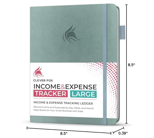 Clever Fox Income & Expense Tracker, Business Ledger 5.8x8.3 Blue Surf