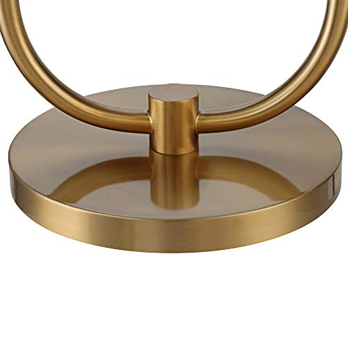 Possini Euro Design Volta 66" Tall Antique Brass USB Tray Table Floor Lamp