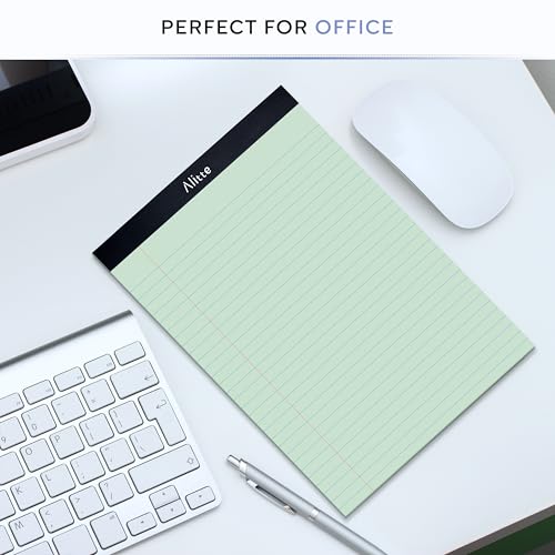 Alitte Colored Legal Pads 8.5 x 11, Pack of 12 - Perforated Wide Ruled Writing Note Pads - Premium Thick Paper, No Ink Bleeding - Lined Legal Pad For Home, Office, School, Business - 50 Sheets