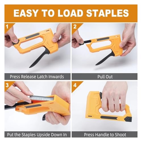 Professional Heavy Duty Stapler Nail Gun Light Duty Staple Gun for Woodworking Manual Nail Gun with 1600pcs Staples