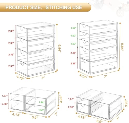 caktraie Acrylic16-Drawer Storage & Makeup Organizer for Desk