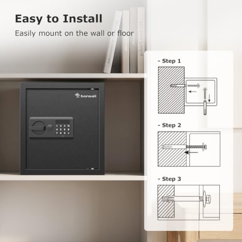Bonsaii Security Safe Box With Keypad Lock 1.2 Cu.Ft for Cash Jewelry Home