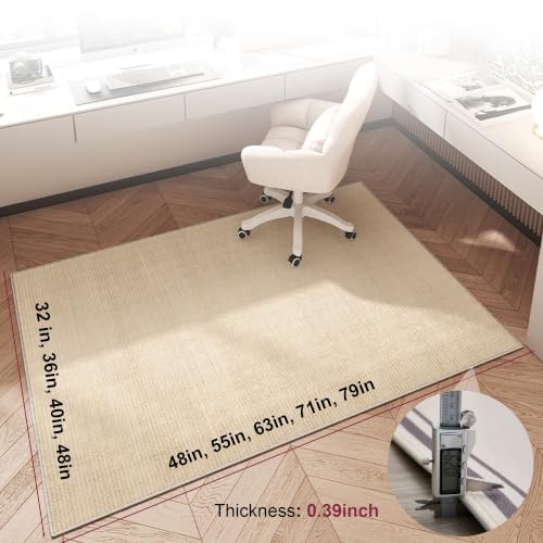 Office Chair Mat for Hardwood Floor Large Rectangle Noise Reduction Rug