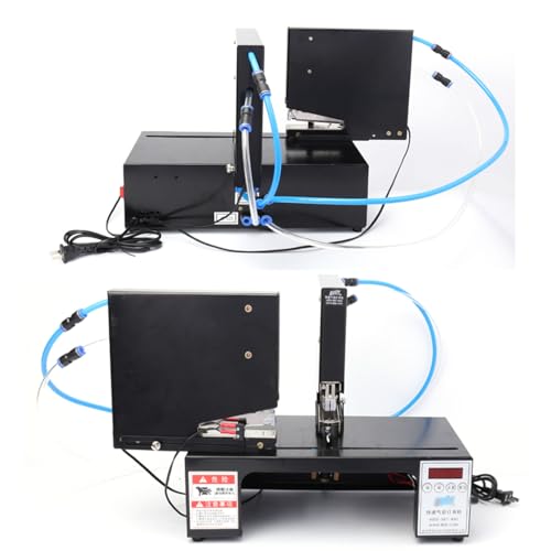 0.95-13.8in CNC Pneumatic Stapler, 100mm Electric L Type Dual Head Rapid Binding Machine, with Yield Counter&Pop-up Nail Slot, 35 Sheets/70g Paper Thickness, for Printing Houses, Offices, Publishers