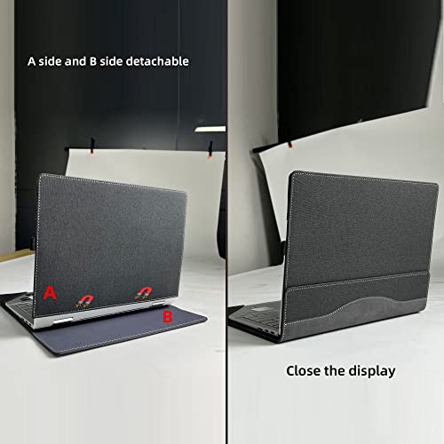 Laptop Case Cover for HP ZBook Firefly 16 G9 /HP ZBook Firefly G10|HPZBook Firefly G11 16" Mobile Workstation Notebook Sleeve Computer Bag Protective PU Leather Shell (Gray)