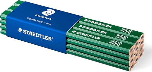 STAEDTLER Hard Black Lead Carpenters Pencils GREEN 6H (Pack of 72) ST14851