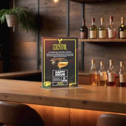 Marketing Holders 24 Pack Acrylic Sign Holder for 11" x 14" Signs Bottom Load Double Sided Poster Display Clear Place Card Up Right Frame for Furniture or Retail Stores and Catered Events
