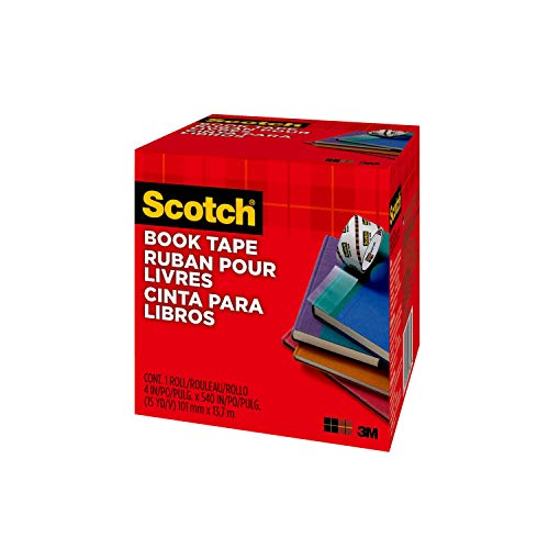 3M Scotch 845 101 Transparent Book Tape, Thick, 4.0 inches (101.6 mm x 13.7 m)